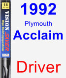 Driver Wiper Blade for 1992 Plymouth Acclaim - Vision Saver