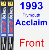 Front Wiper Blade Pack for 1993 Plymouth Acclaim - Vision Saver