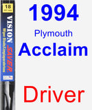 Driver Wiper Blade for 1994 Plymouth Acclaim - Vision Saver