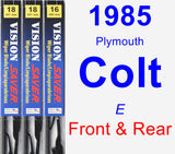 Front & Rear Wiper Blade Pack for 1985 Plymouth Colt - Vision Saver