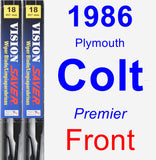 Front Wiper Blade Pack for 1986 Plymouth Colt - Vision Saver