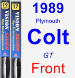 Front Wiper Blade Pack for 1989 Plymouth Colt - Vision Saver