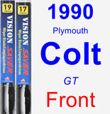 Front Wiper Blade Pack for 1990 Plymouth Colt - Vision Saver