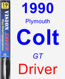 Driver Wiper Blade for 1990 Plymouth Colt - Vision Saver