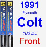 Front Wiper Blade Pack for 1991 Plymouth Colt - Vision Saver