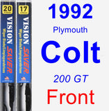 Front Wiper Blade Pack for 1992 Plymouth Colt - Vision Saver