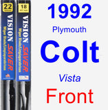 Front Wiper Blade Pack for 1992 Plymouth Colt - Vision Saver