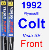 Front Wiper Blade Pack for 1992 Plymouth Colt - Vision Saver