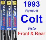 Front & Rear Wiper Blade Pack for 1993 Plymouth Colt - Vision Saver