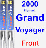 Front Wiper Blade Pack for 2000 Plymouth Grand Voyager - Vision Saver