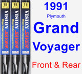 Front & Rear Wiper Blade Pack for 1991 Plymouth Grand Voyager - Vision Saver