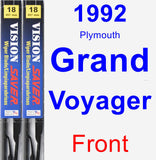 Front Wiper Blade Pack for 1992 Plymouth Grand Voyager - Vision Saver