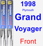 Front Wiper Blade Pack for 1998 Plymouth Grand Voyager - Vision Saver
