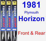 Front & Rear Wiper Blade Pack for 1981 Plymouth Horizon - Vision Saver