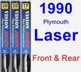 Front & Rear Wiper Blade Pack for 1990 Plymouth Laser - Vision Saver