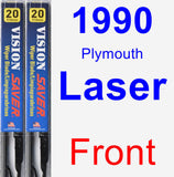 Front Wiper Blade Pack for 1990 Plymouth Laser - Vision Saver