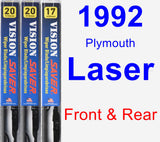 Front & Rear Wiper Blade Pack for 1992 Plymouth Laser - Vision Saver