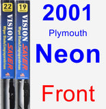 Front Wiper Blade Pack for 2001 Plymouth Neon - Vision Saver