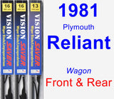 Front & Rear Wiper Blade Pack for 1981 Plymouth Reliant - Vision Saver