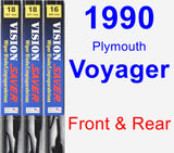 Front & Rear Wiper Blade Pack for 1990 Plymouth Voyager - Vision Saver