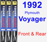 Front & Rear Wiper Blade Pack for 1992 Plymouth Voyager - Vision Saver