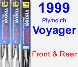 Front & Rear Wiper Blade Pack for 1999 Plymouth Voyager - Vision Saver