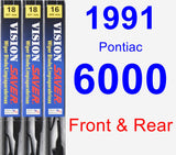 Front & Rear Wiper Blade Pack for 1991 Pontiac 6000 - Vision Saver