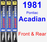 Front & Rear Wiper Blade Pack for 1981 Pontiac Acadian - Vision Saver