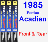 Front & Rear Wiper Blade Pack for 1985 Pontiac Acadian - Vision Saver