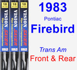 Front & Rear Wiper Blade Pack for 1983 Pontiac Firebird - Vision Saver