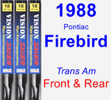 Front & Rear Wiper Blade Pack for 1988 Pontiac Firebird - Vision Saver