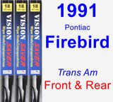 Front & Rear Wiper Blade Pack for 1991 Pontiac Firebird - Vision Saver