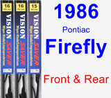 Front & Rear Wiper Blade Pack for 1986 Pontiac Firefly - Vision Saver