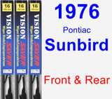 Front & Rear Wiper Blade Pack for 1976 Pontiac Sunbird - Vision Saver