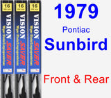 Front & Rear Wiper Blade Pack for 1979 Pontiac Sunbird - Vision Saver