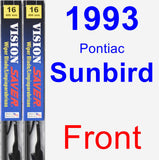 Front Wiper Blade Pack for 1993 Pontiac Sunbird - Vision Saver