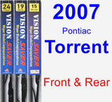 Front & Rear Wiper Blade Pack for 2007 Pontiac Torrent - Vision Saver