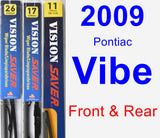 Front & Rear Wiper Blade Pack for 2009 Pontiac Vibe - Vision Saver