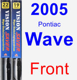 Front Wiper Blade Pack for 2005 Pontiac Wave - Vision Saver