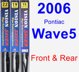 Front & Rear Wiper Blade Pack for 2006 Pontiac Wave5 - Vision Saver