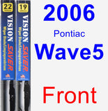 Front Wiper Blade Pack for 2006 Pontiac Wave5 - Vision Saver