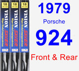 Front & Rear Wiper Blade Pack for 1979 Porsche 924 - Vision Saver