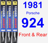 Front & Rear Wiper Blade Pack for 1981 Porsche 924 - Vision Saver