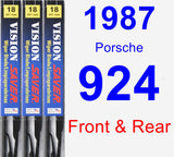 Front & Rear Wiper Blade Pack for 1987 Porsche 924 - Vision Saver