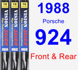 Front & Rear Wiper Blade Pack for 1988 Porsche 924 - Vision Saver