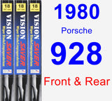 Front & Rear Wiper Blade Pack for 1980 Porsche 928 - Vision Saver