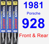 Front & Rear Wiper Blade Pack for 1981 Porsche 928 - Vision Saver