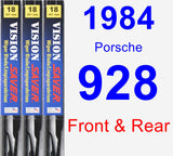 Front & Rear Wiper Blade Pack for 1984 Porsche 928 - Vision Saver