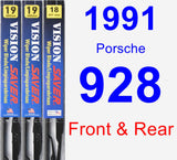 Front & Rear Wiper Blade Pack for 1991 Porsche 928 - Vision Saver