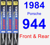 Front & Rear Wiper Blade Pack for 1984 Porsche 944 - Vision Saver